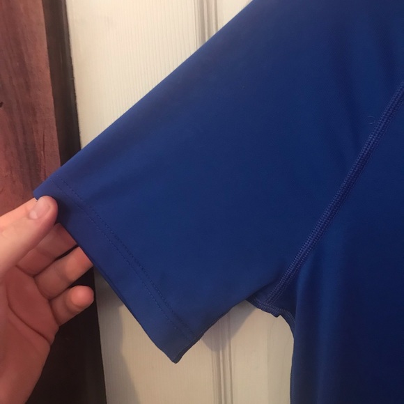 Peak Velocity Blue Short Sleeve Workout Shirt Mens Small S - Picture 4 of 12